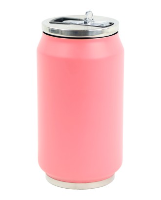 Cutie izoterma cu pai, 280ml, model pastel corail - YOKO DESIGN